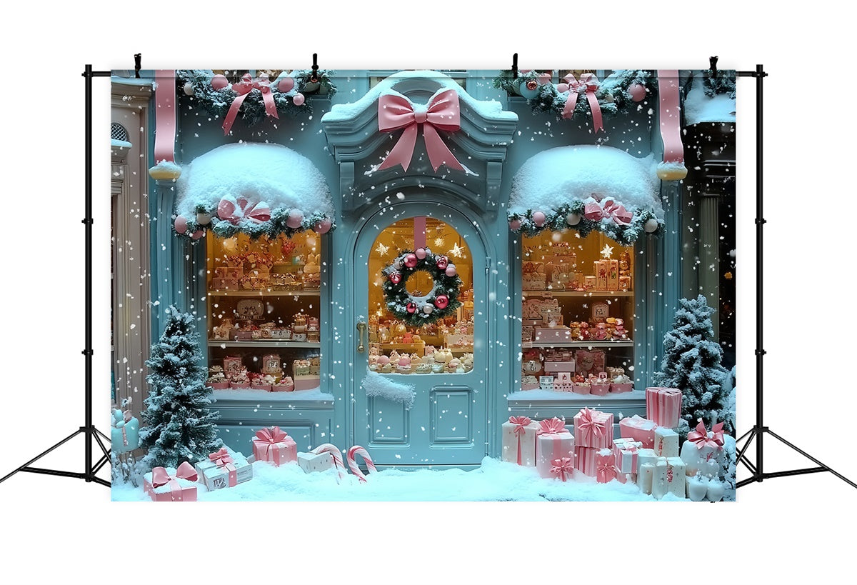 Toile de fond photo Noël Maison de Cadeaux Pastel CSH6-290
