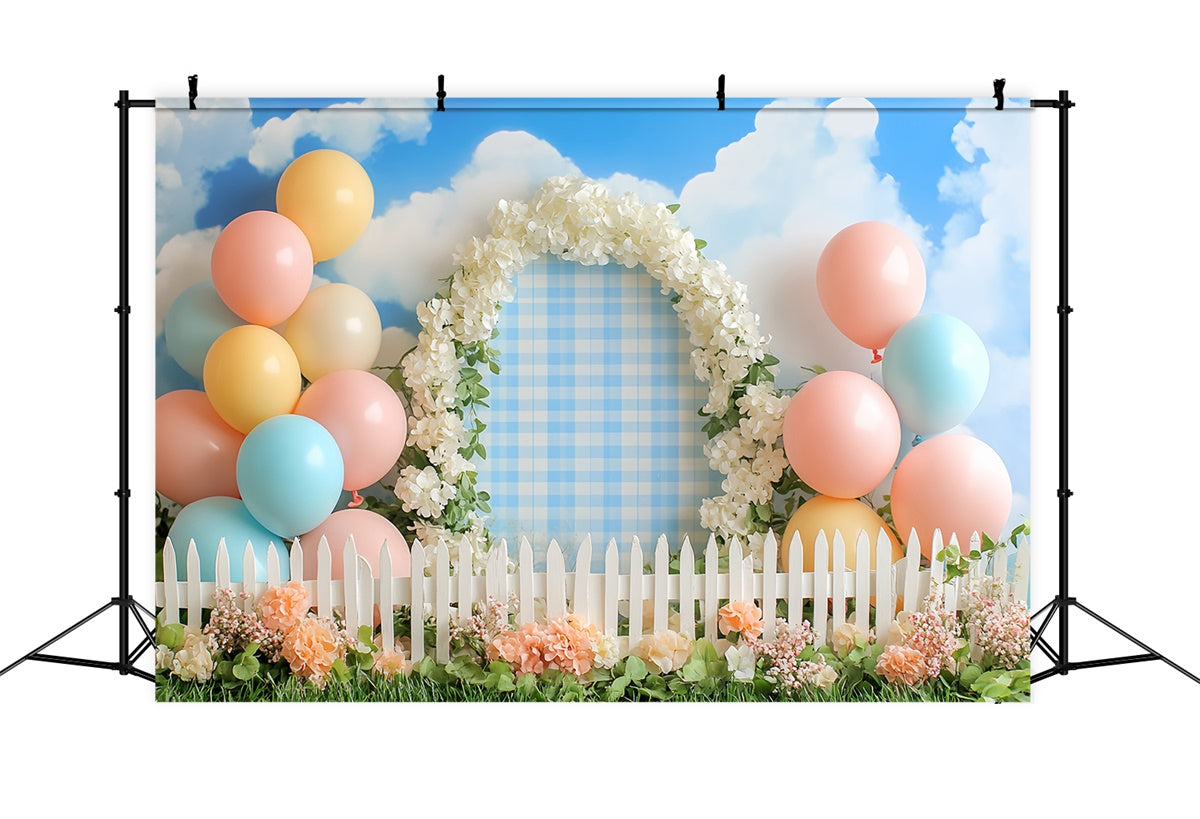 Toile de fond Photo Gâteau Smash Prairie Pastel Ballons CSH6-304