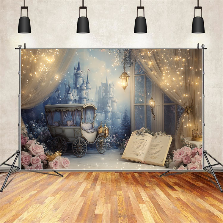 Toile de fond Cake Smash Fille Carrosse Royal Château CSH6-309