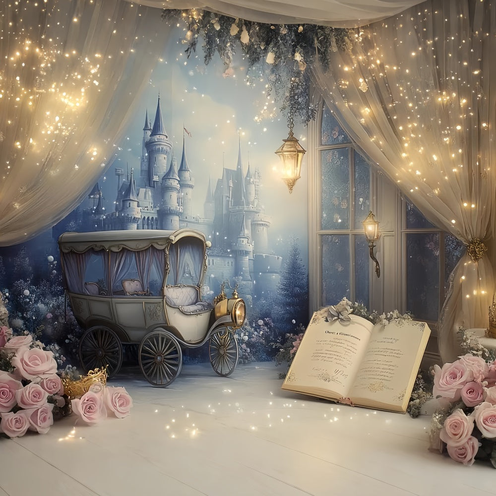 Toile de fond Cake Smash Fille Carrosse Royal Château CSH6-309