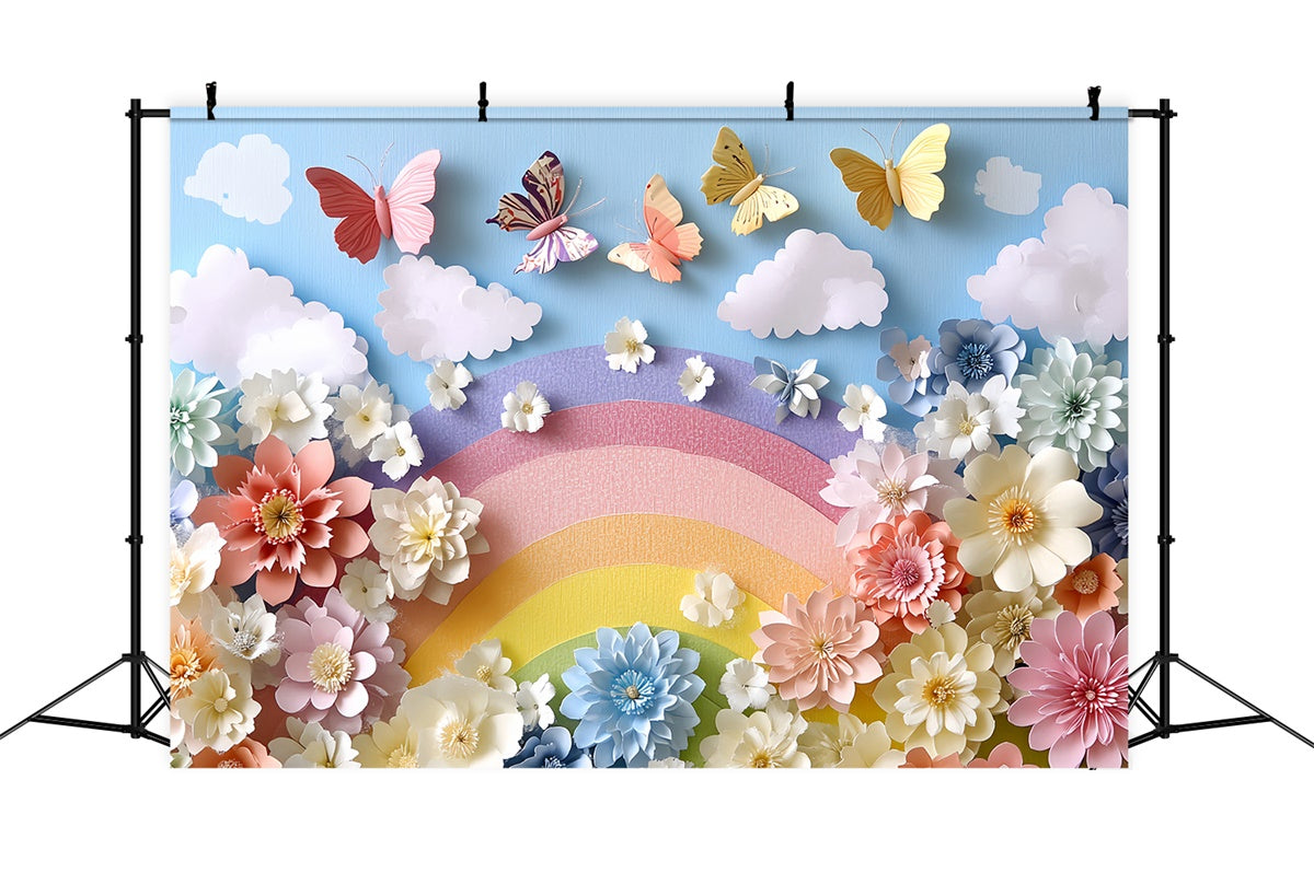 Toile de fond Photo Gâteau Smash Papillon Fantaisie Florale CSH6-310