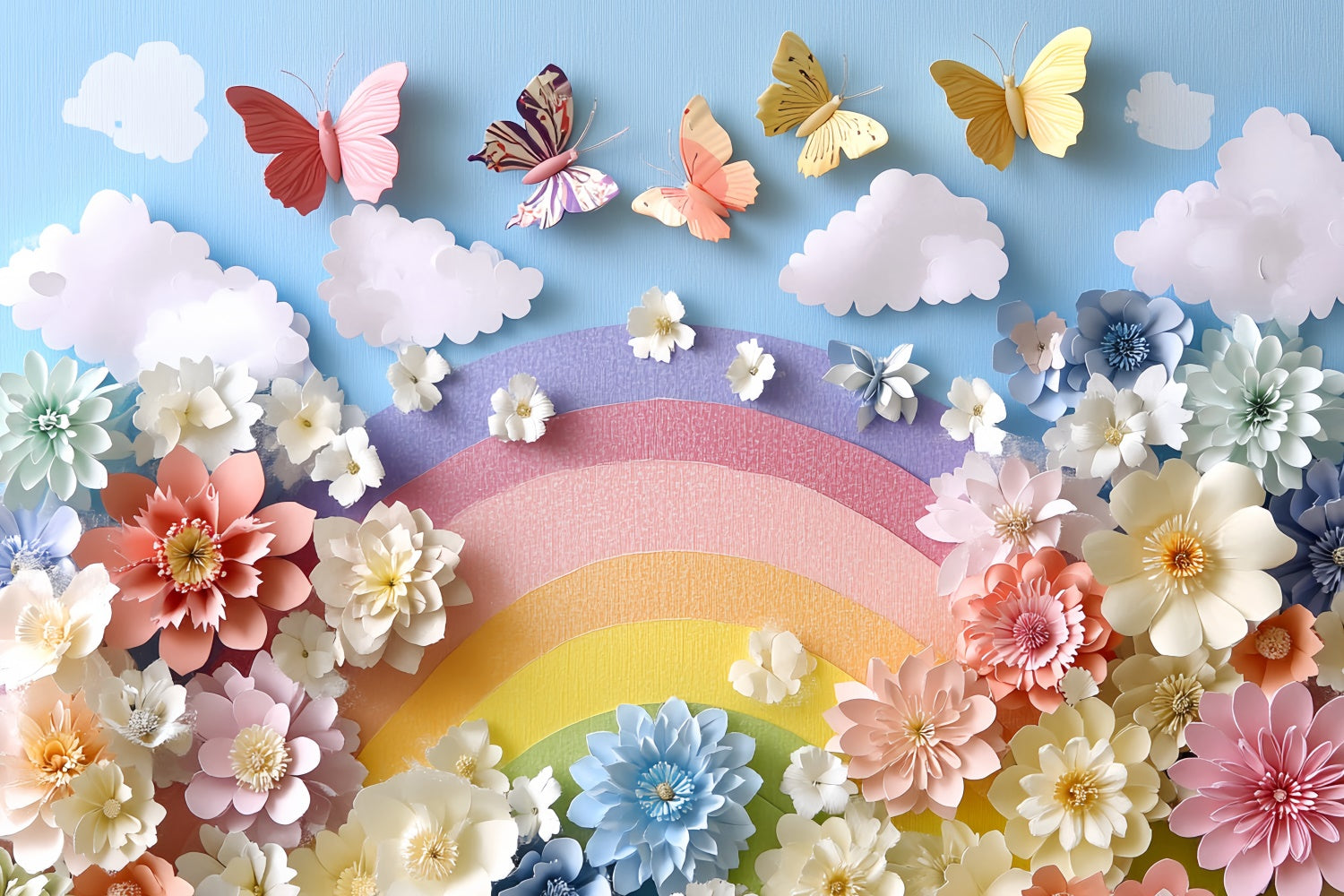 Toile de fond Photo Gâteau Smash Papillon Fantaisie Florale CSH6-310