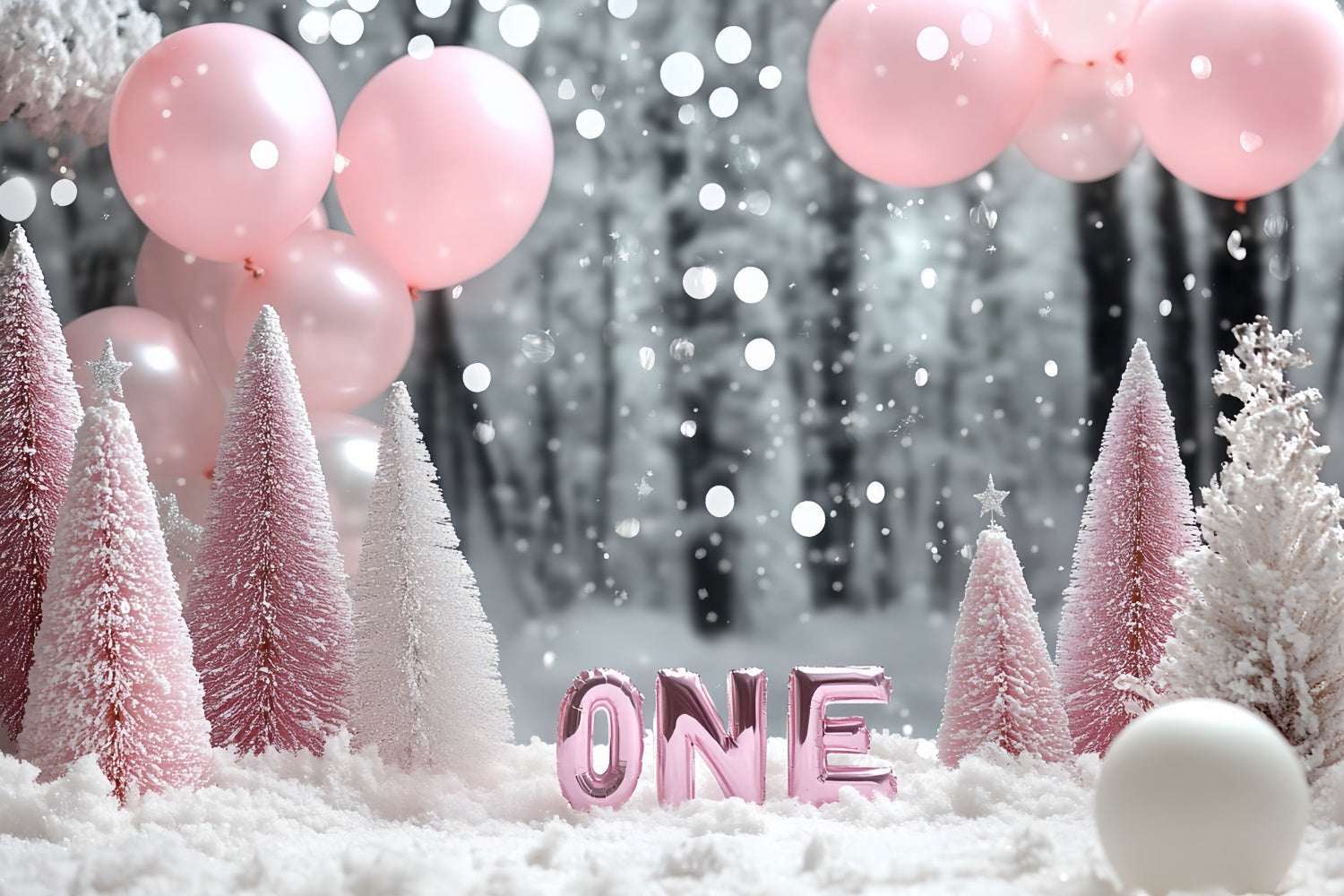 Toile de fond Décor Anniversaire 1 an Rêve Glacé CSH6-311