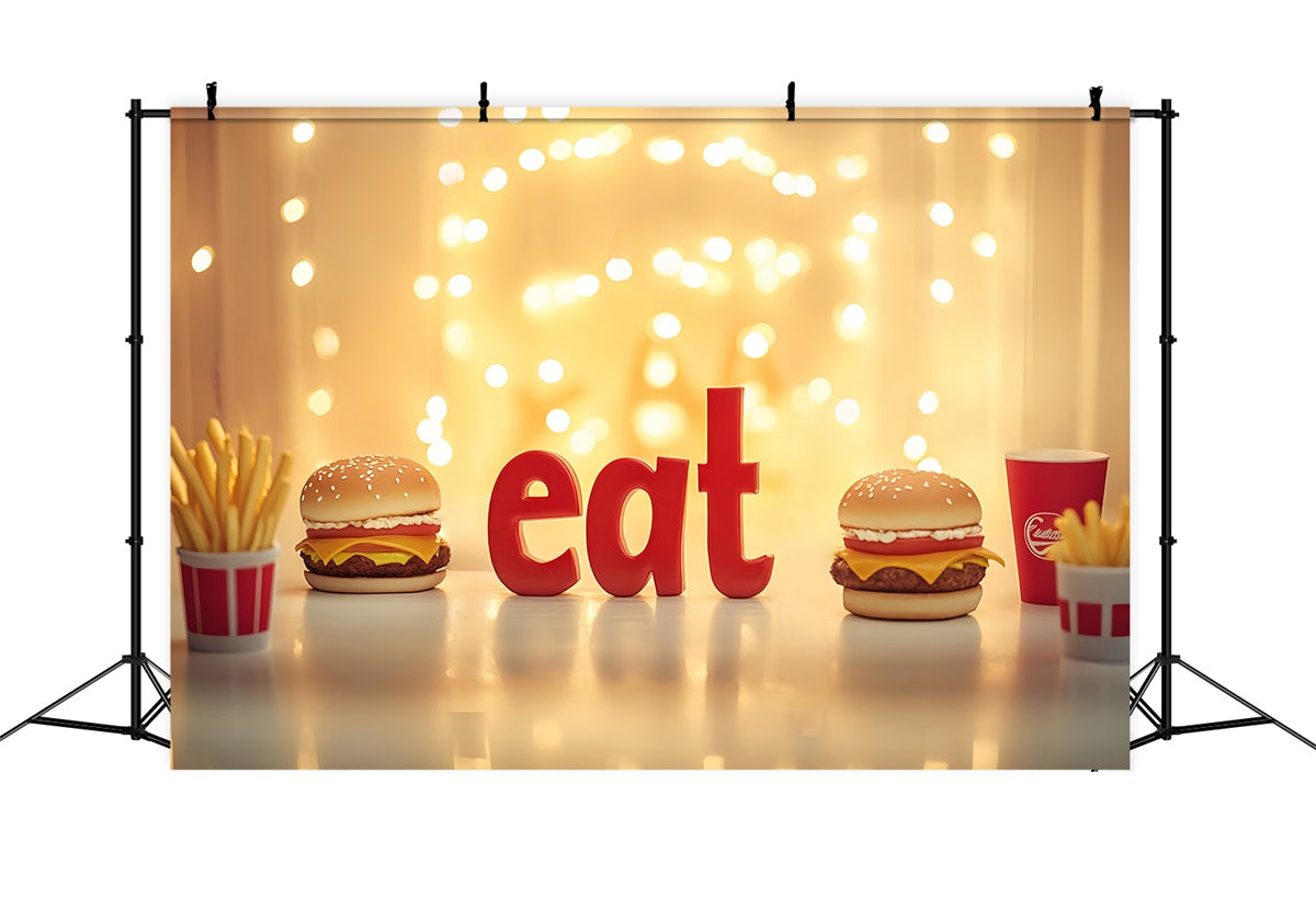 Toile de fond Photo Gâteau Smash Hamburger Frites et Lumière CSH6-314
