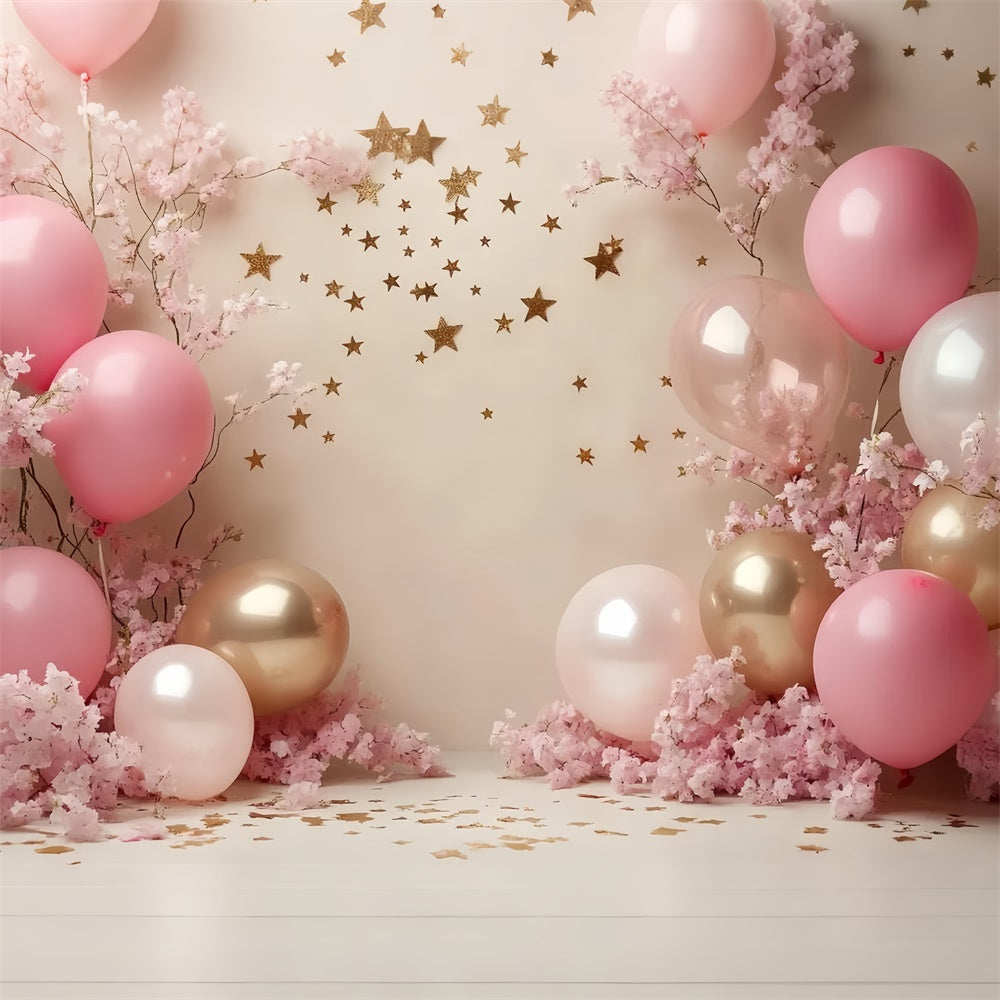 Toile de fond Cake Smash Fille Jardin Pailleté de Ballons CSH6-322