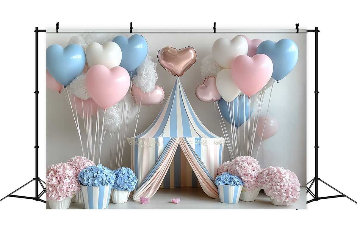 Toile de fond Photo Gâteau Smash Tente de Ballons en Cœur CSH6-323