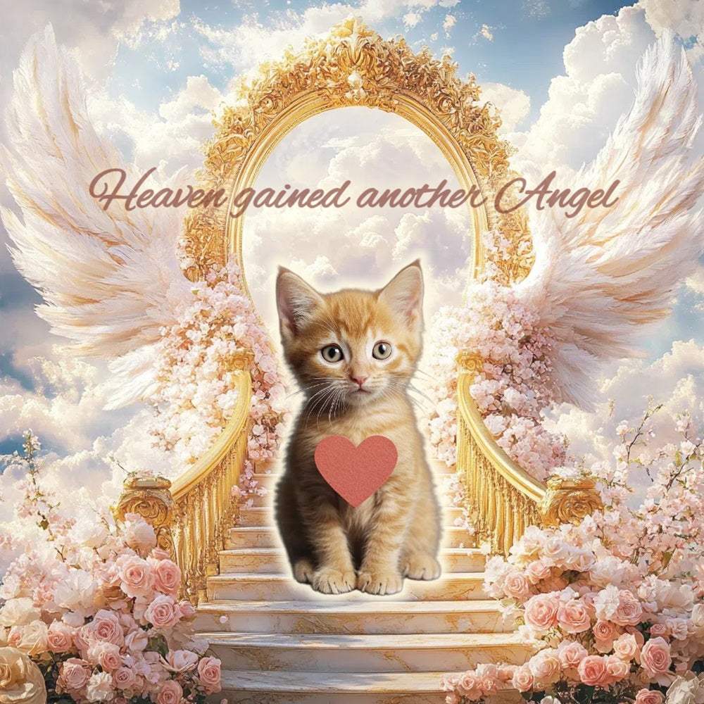 Toile de fond Hommage Petit Chat au Portail Doré Personnalisée CSH6-342