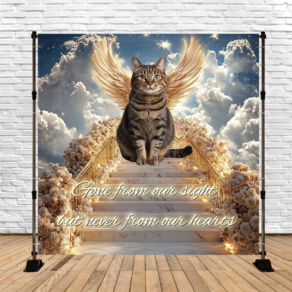 Toile de fond Hommage Fantaisie Féline d’Adieu Personnalisée CSH6-346