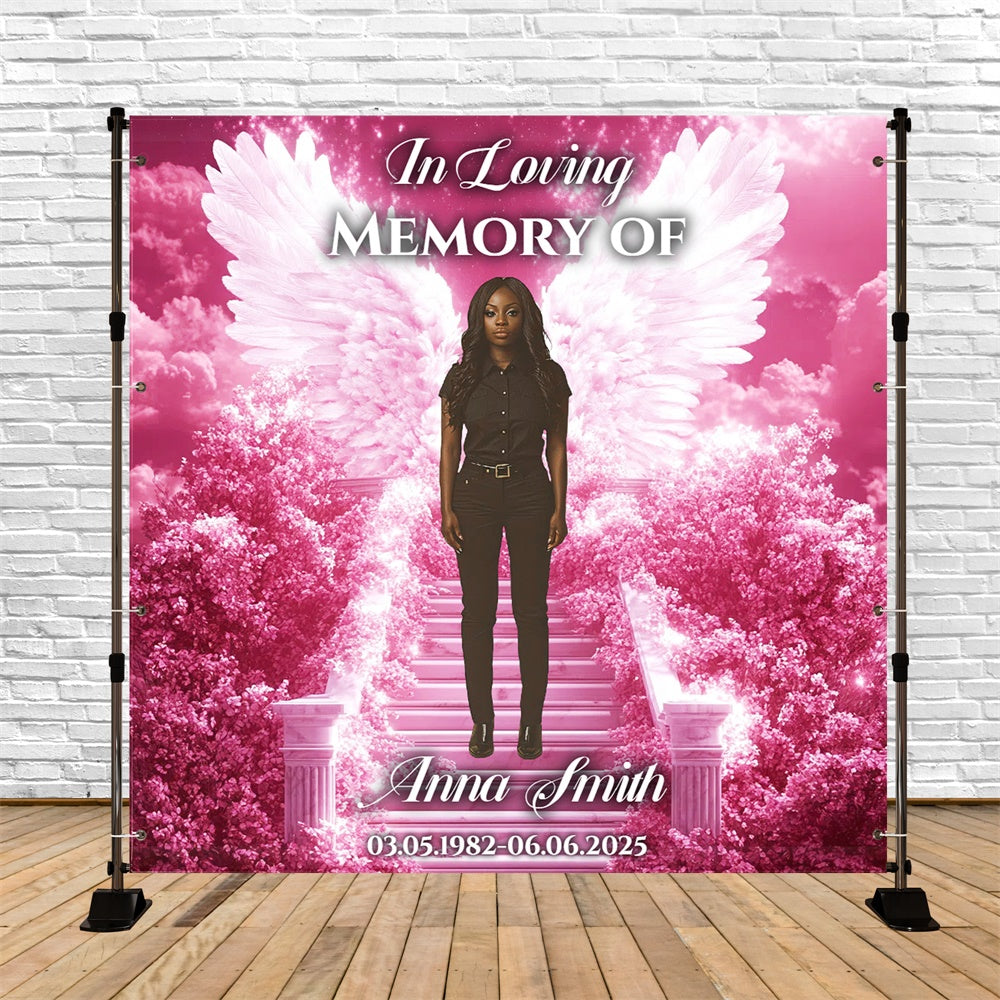 Toile de fond Commémorative Idées Hommage Ciel Rose Personnalisée CSH6-347