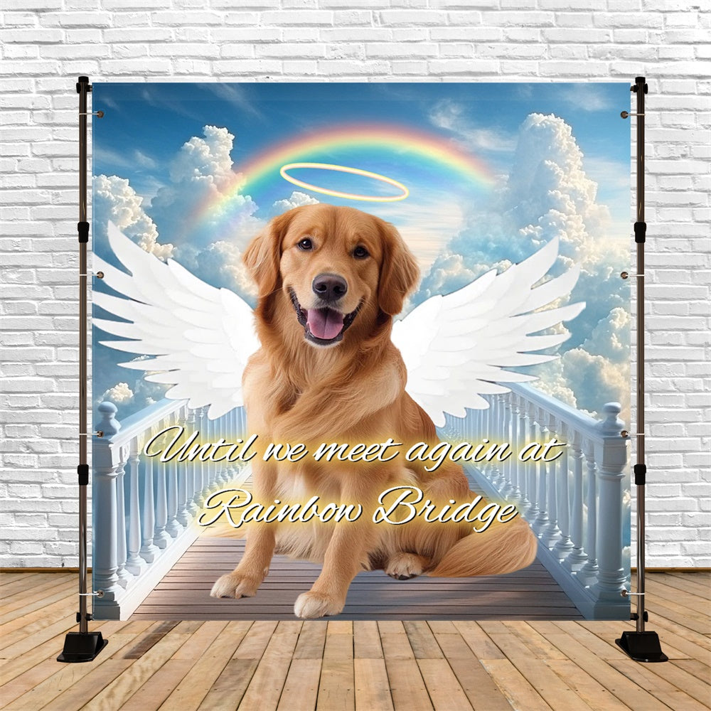 Toile de fond Commémorative Pont Arc-en-ciel Hommage Chiot Personnalisée CSH6-355