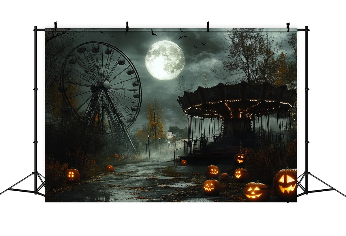 Toile de fond Photographie Halloween Parc Citrouille Effrayant CSH6-68