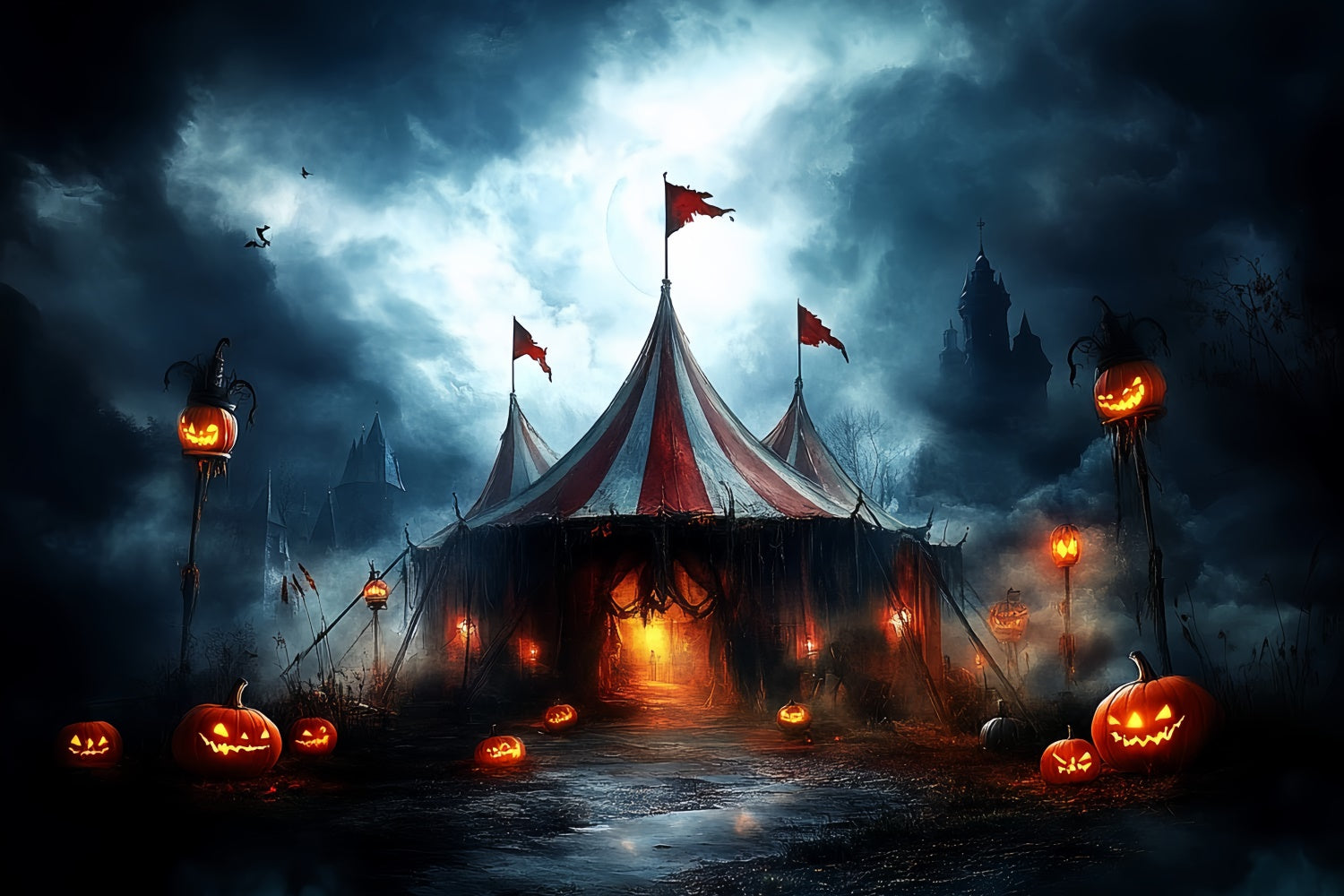 Toile de fond Idées Halloween Cirque Cauchemar Clair de Lune CSH6-71