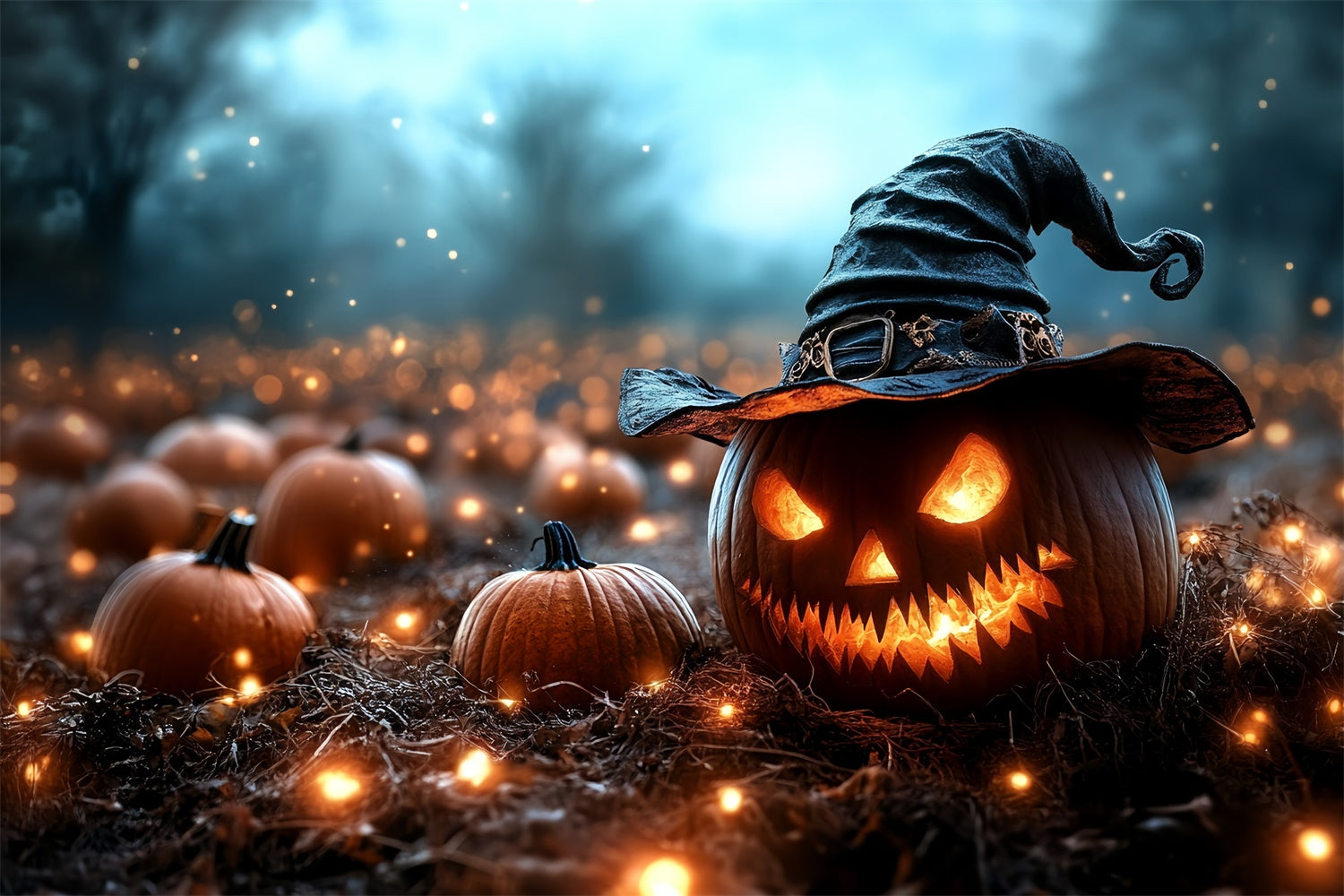 Toile de fond Photographie Halloween Sorcier Citrouille Méchante CSH6-83