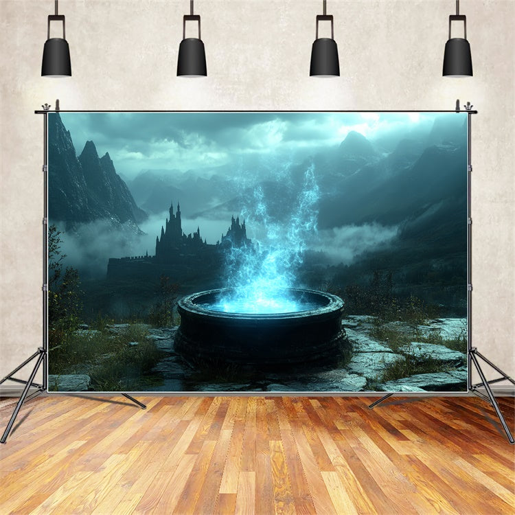 Toile de fond Photo Halloween Fontaine Mystique Hantée CSH6-84