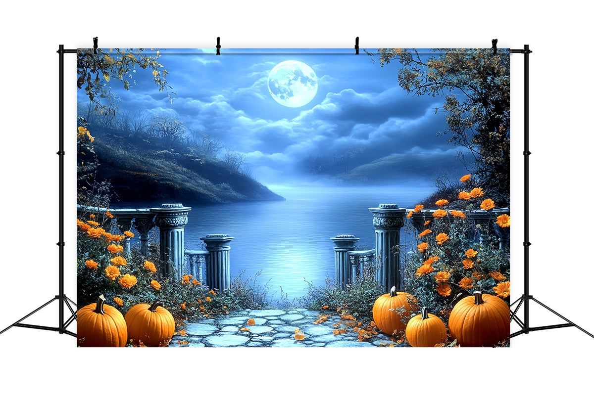 Toile de fond Photographie Halloween Lac Gothique Clair de Lune CSH6-85