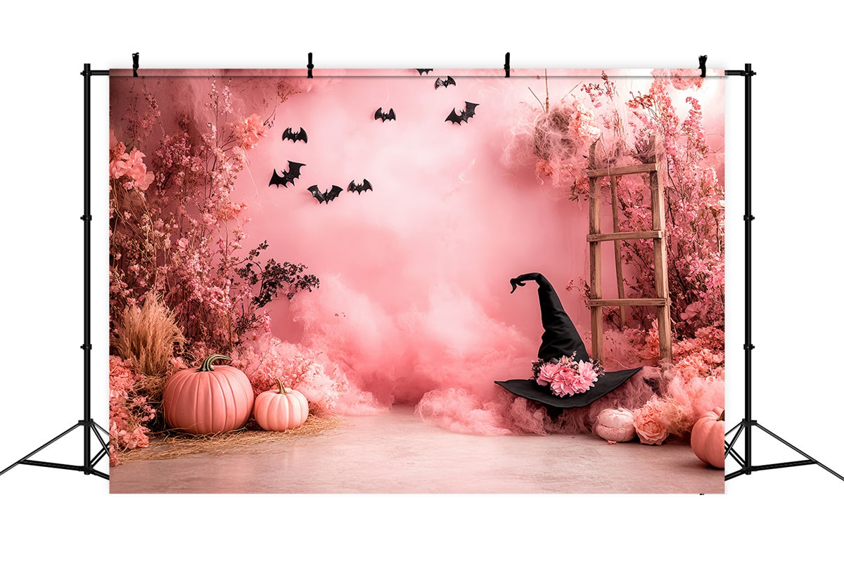 Toile de fond Mur Halloween Jardin Sorcière Rose CSH6-87