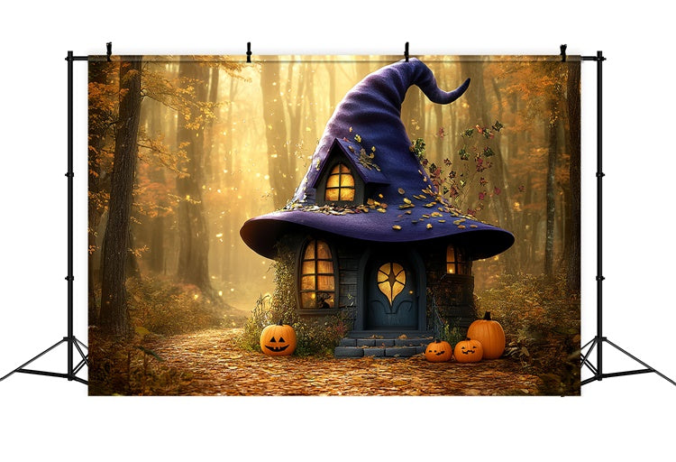 Toile de fond Forêt Hantée Hutte Sortilège Photo Halloween CSH6-88