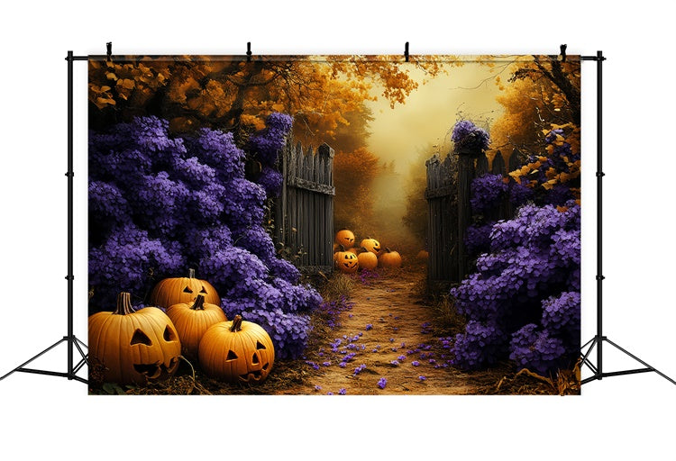 Toile de fond Photo Halloween Citrouille Florale Hantée CSH6-89