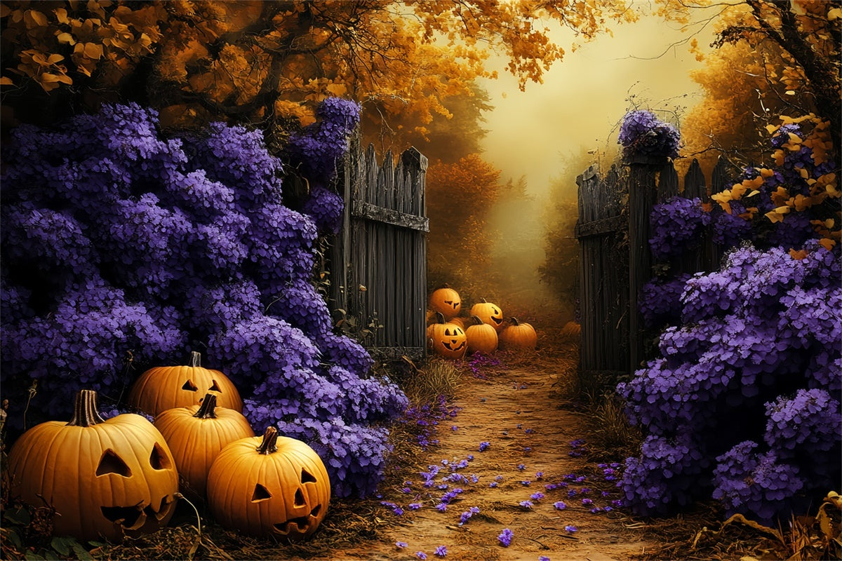 Toile de fond Photo Halloween Citrouille Florale Hantée CSH6-89