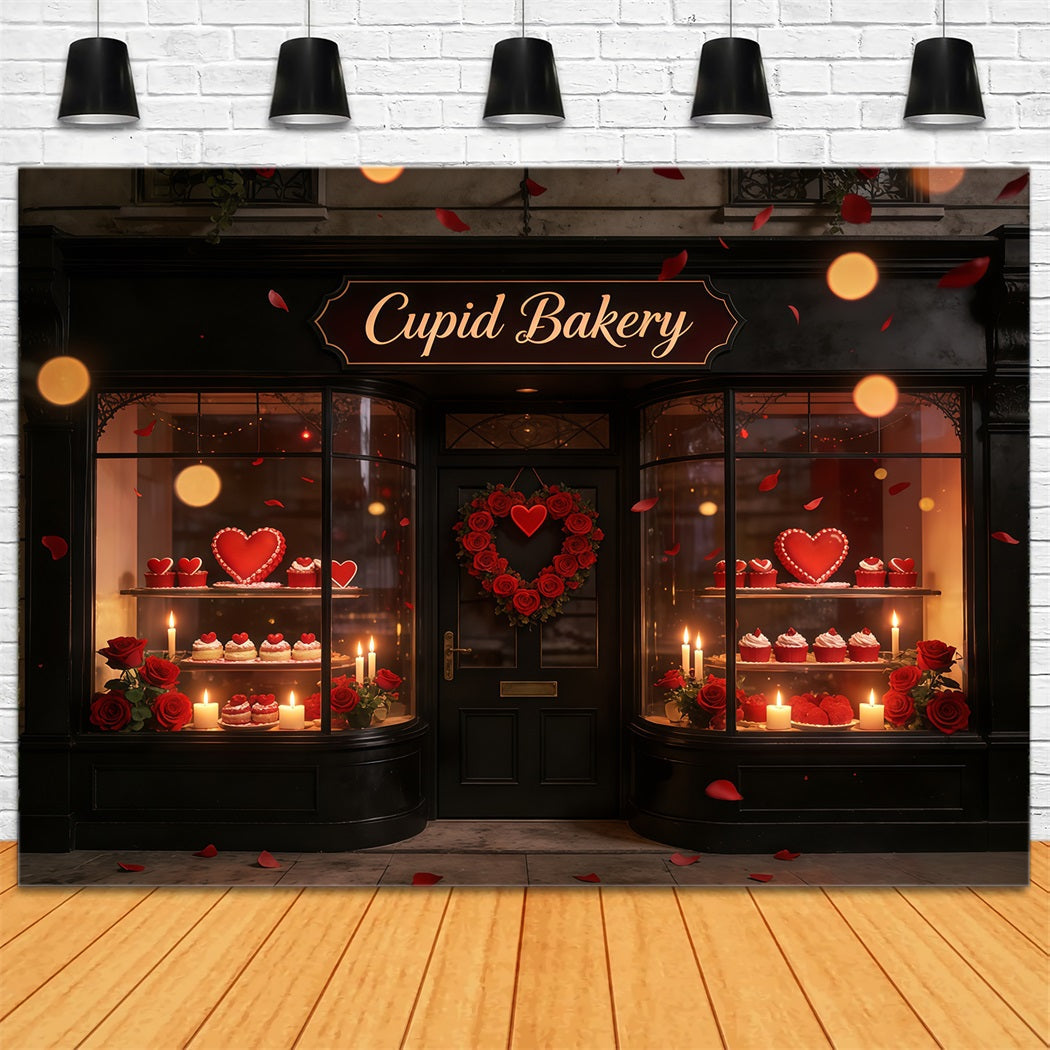 Fond Photo Saint-Valentin Vitrine Boulangerie Cupcakes CSH61-100