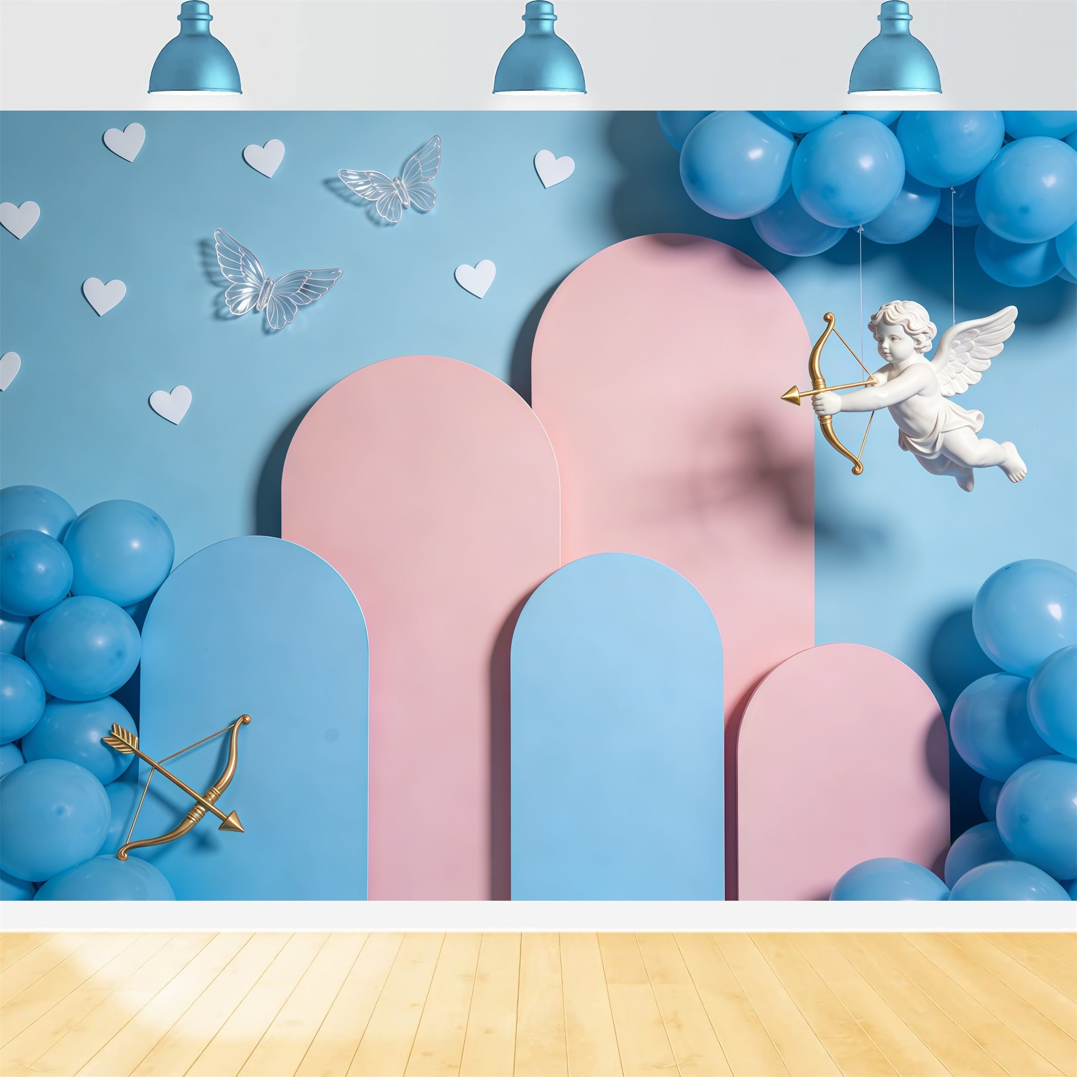 Fond Photo Saint-Valentin Structure Arche Ballons CSH61-112