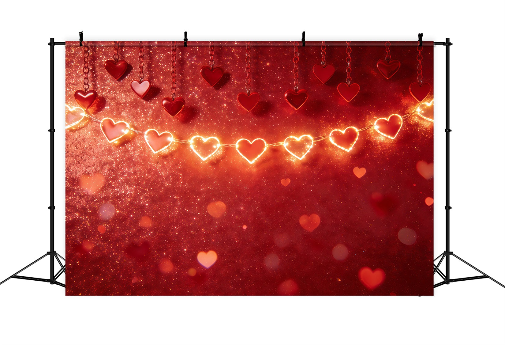 Fond Photo St Valentin Guirlande Cœur Lumineuse CSH61-114