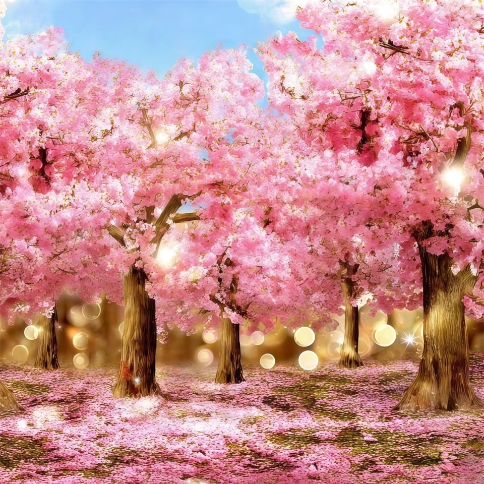 Toile de fond Photo Fleur Forêt Fleurs Roses Étincelantes CSH61-136