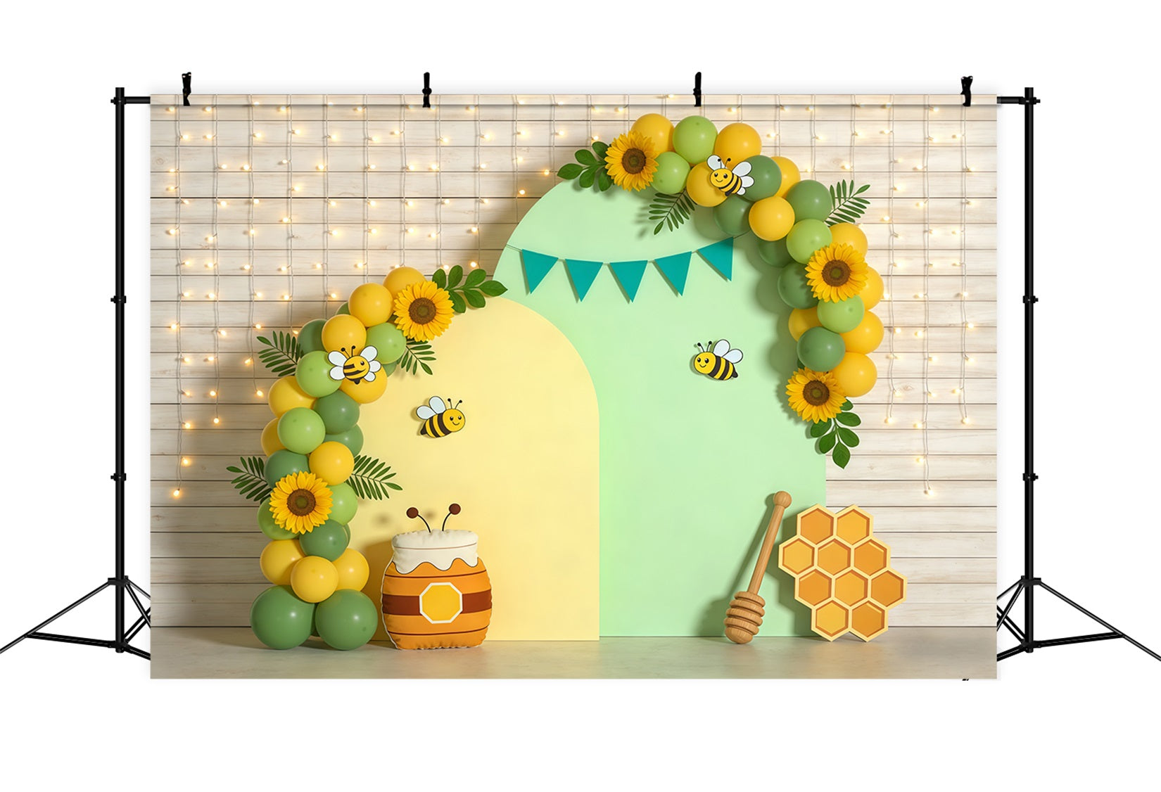 Fond Photo Floral Arche Ballons Abeille Miel CSH61-153