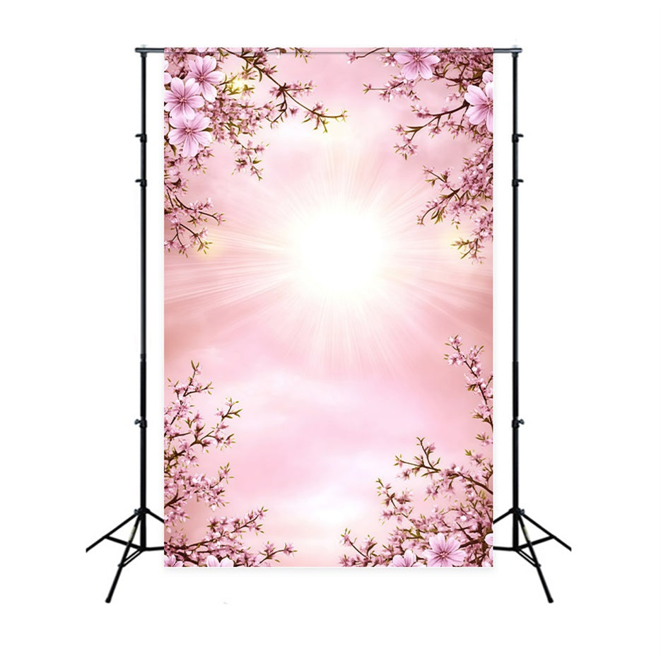 Toile de fond Printemps Radiance Fleurs Cerisier Roses CSH61-158
