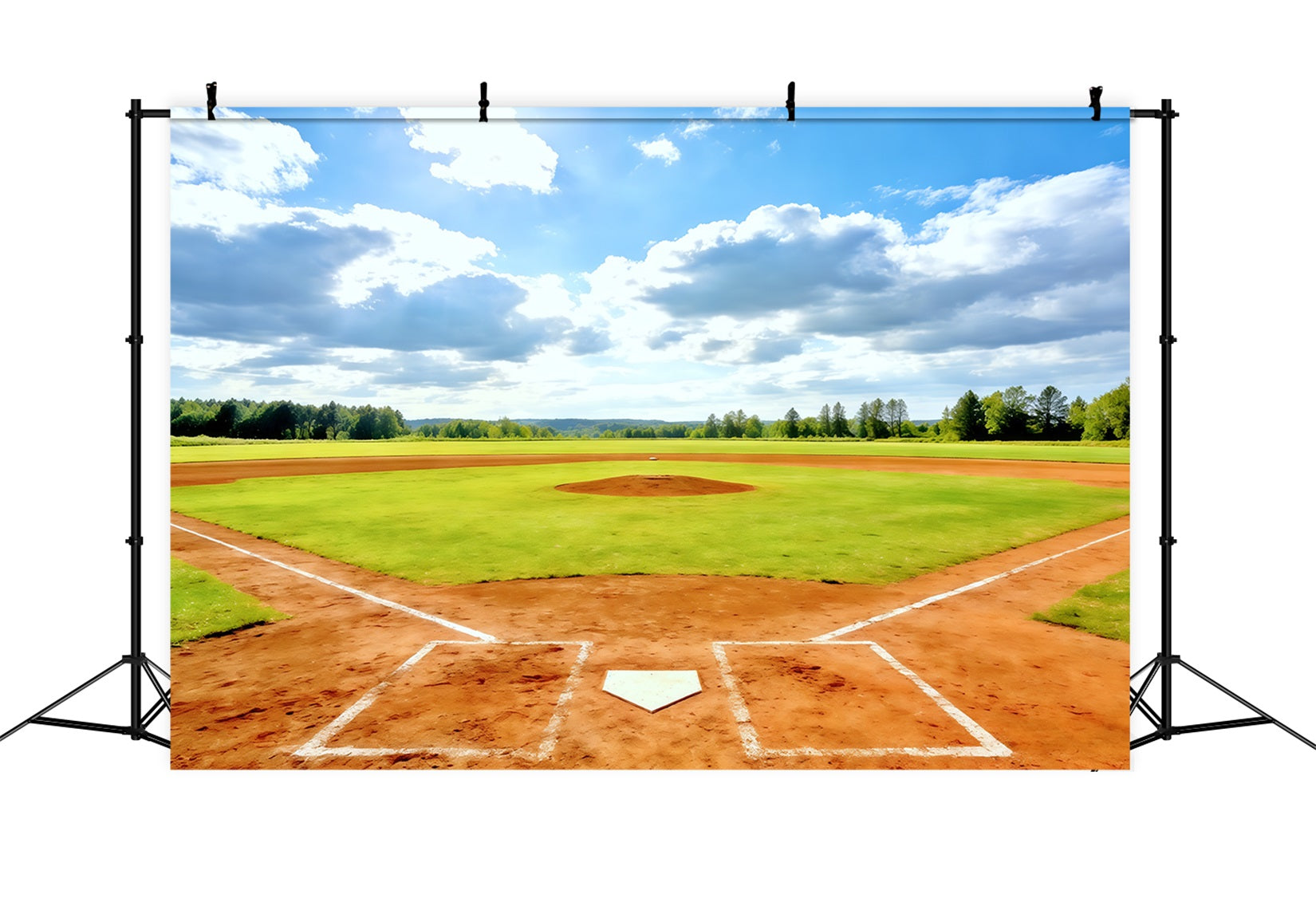Toile de fond Baseball Terrain Home Plate Ensoleillé CSH61-176