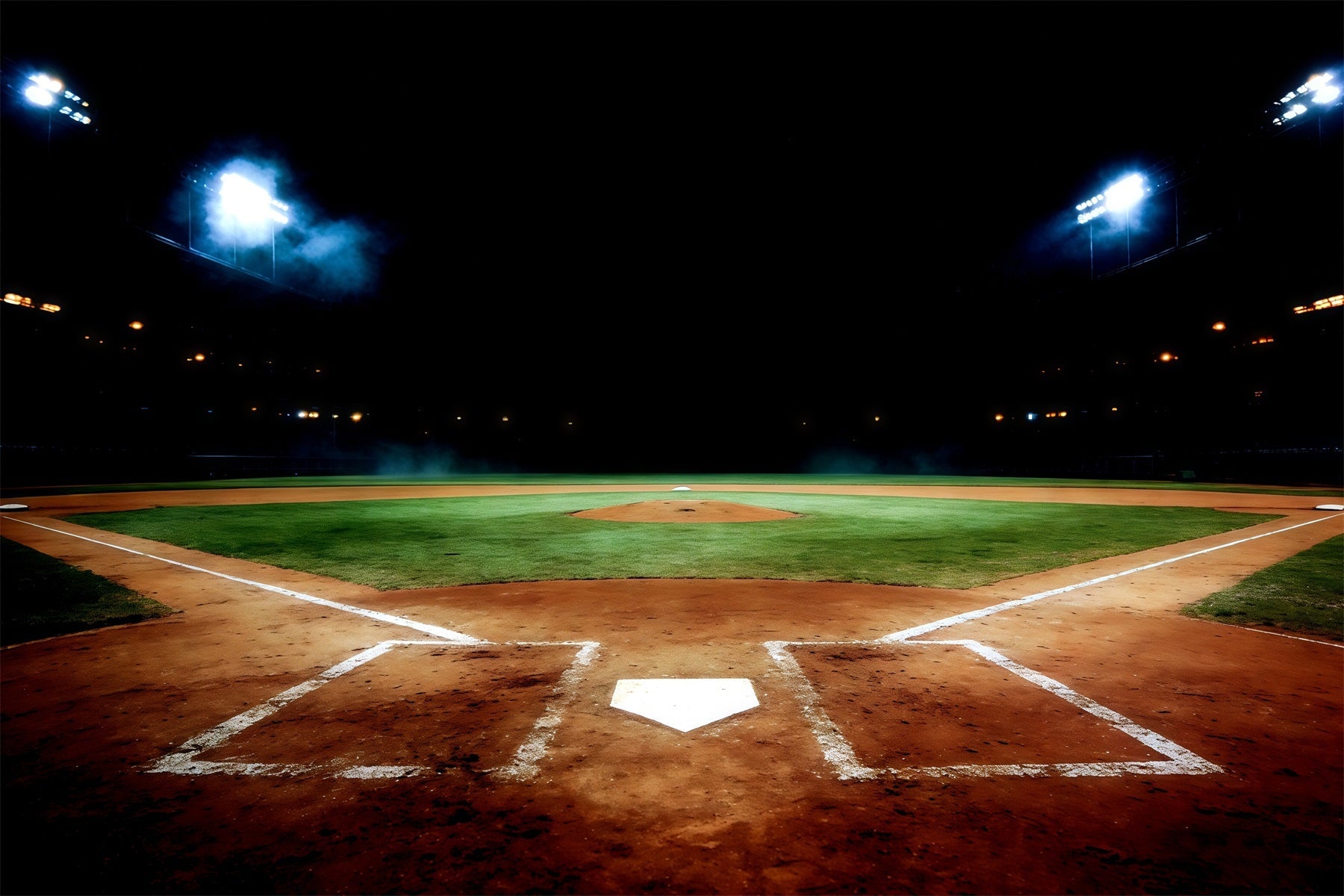 Fond Studio Photo Baseball Home Plate Stade Nuit CSH61-177
