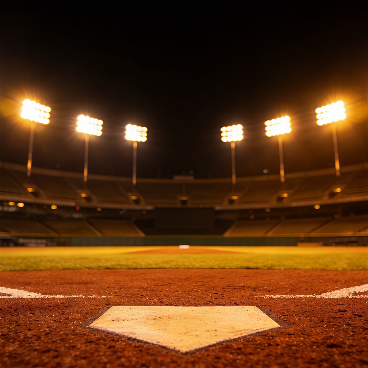 Toile de fond Baseball Home Plate Nuit Dorée CSH61-184