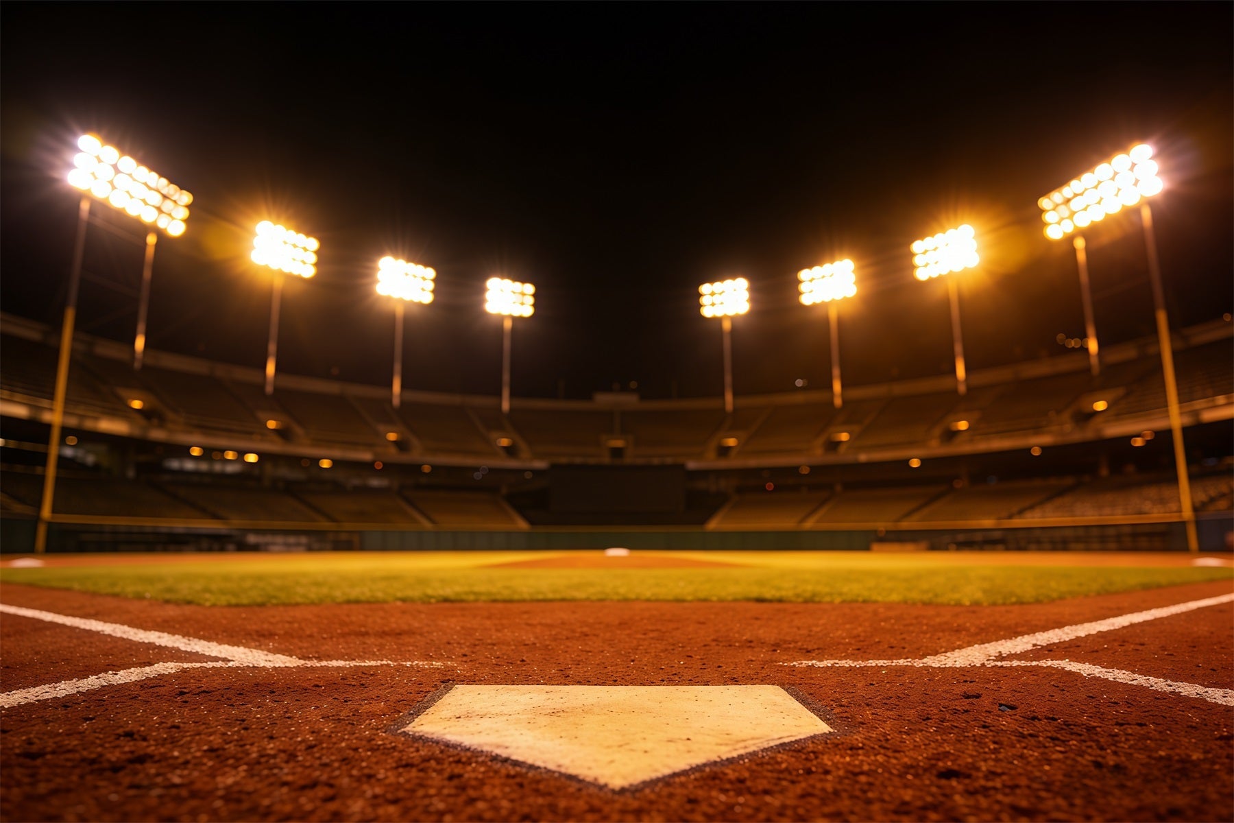 Toile de fond Baseball Home Plate Nuit Dorée CSH61-184