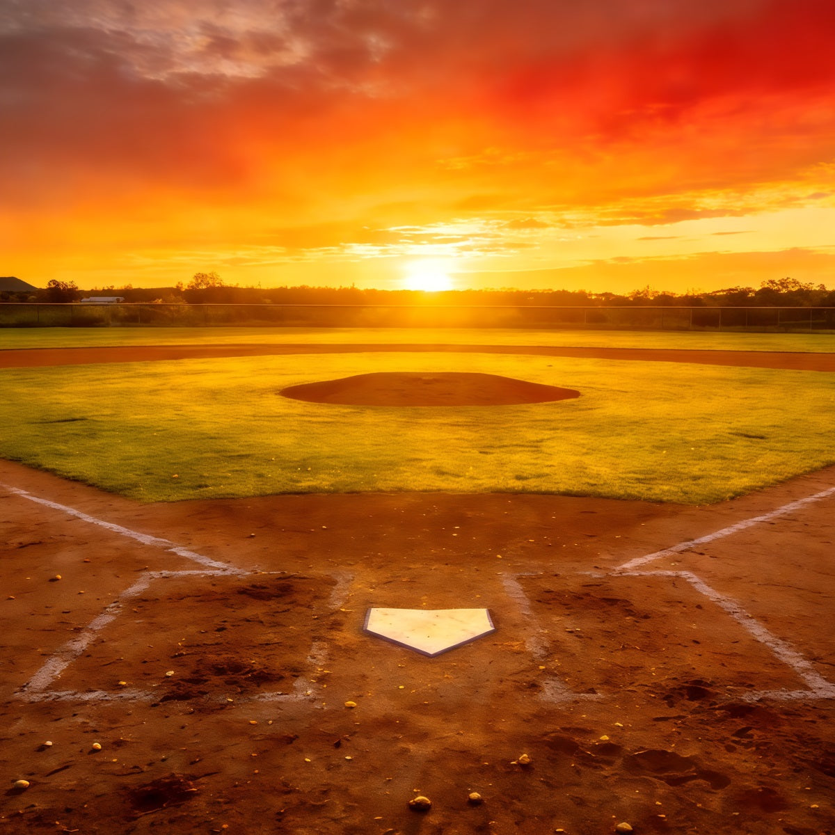 Fond Studio Photo Baseball Diamant Championnat Coucher De Soleil CSH61-185