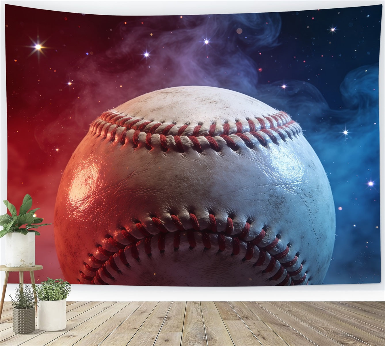 Toile de fond Sport Lueur Baseball Cosmique Rouge Bleu CSH61-188