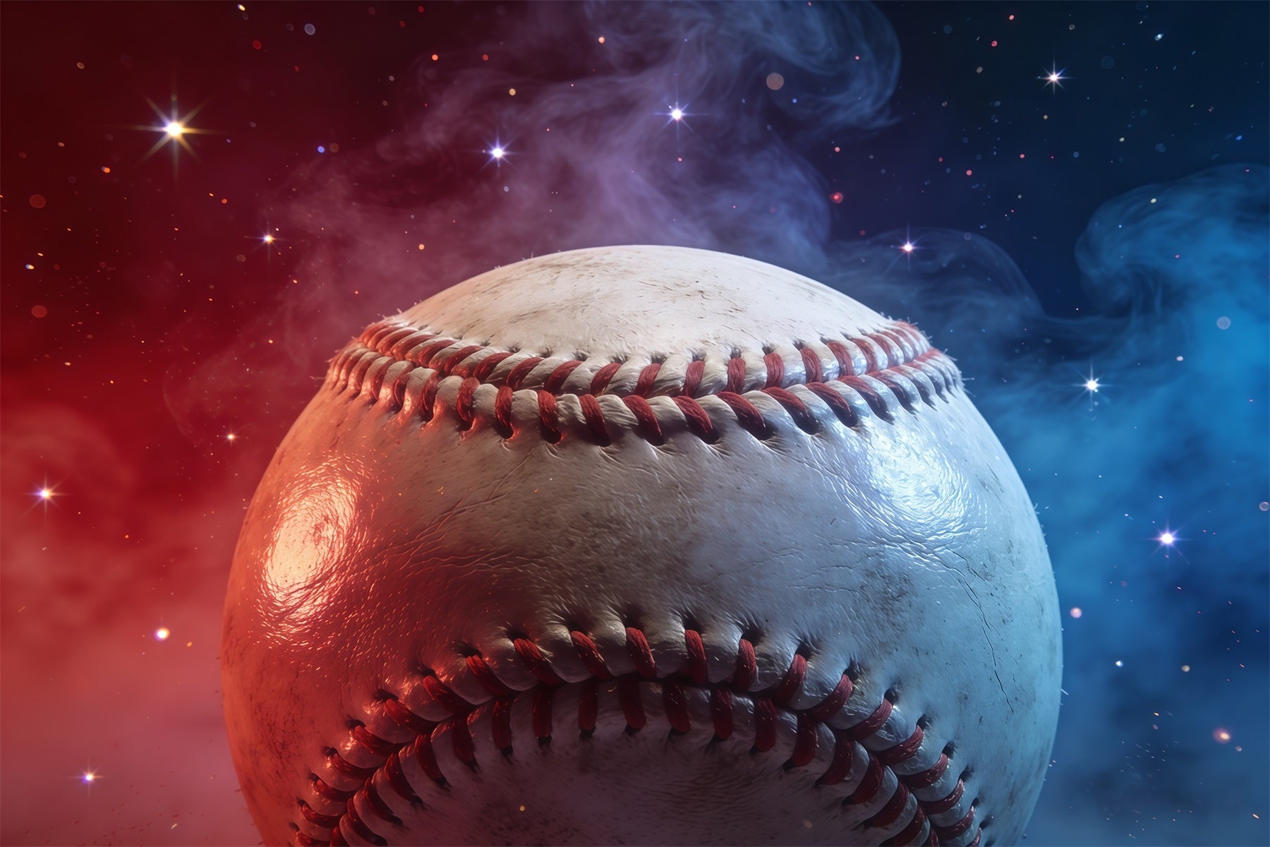 Toile de fond Sport Lueur Baseball Cosmique Rouge Bleu CSH61-188