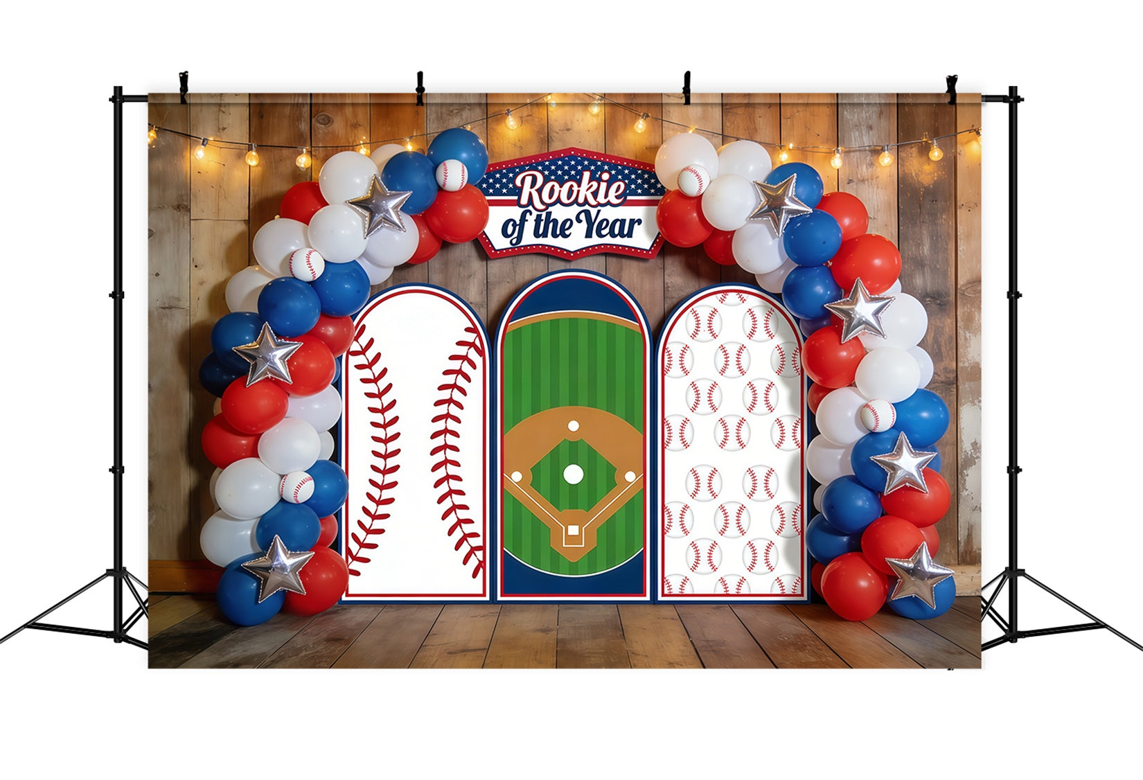 Fond Studio Photo Baseball Arche Ballons Année Recrue CSH61-189