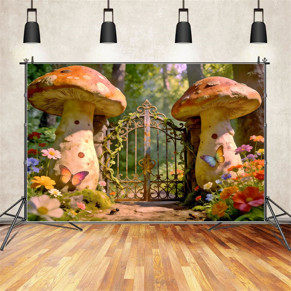 Fond Photo Forêt Féerique Portail Champignons Jardin Enchanté CSH61-218