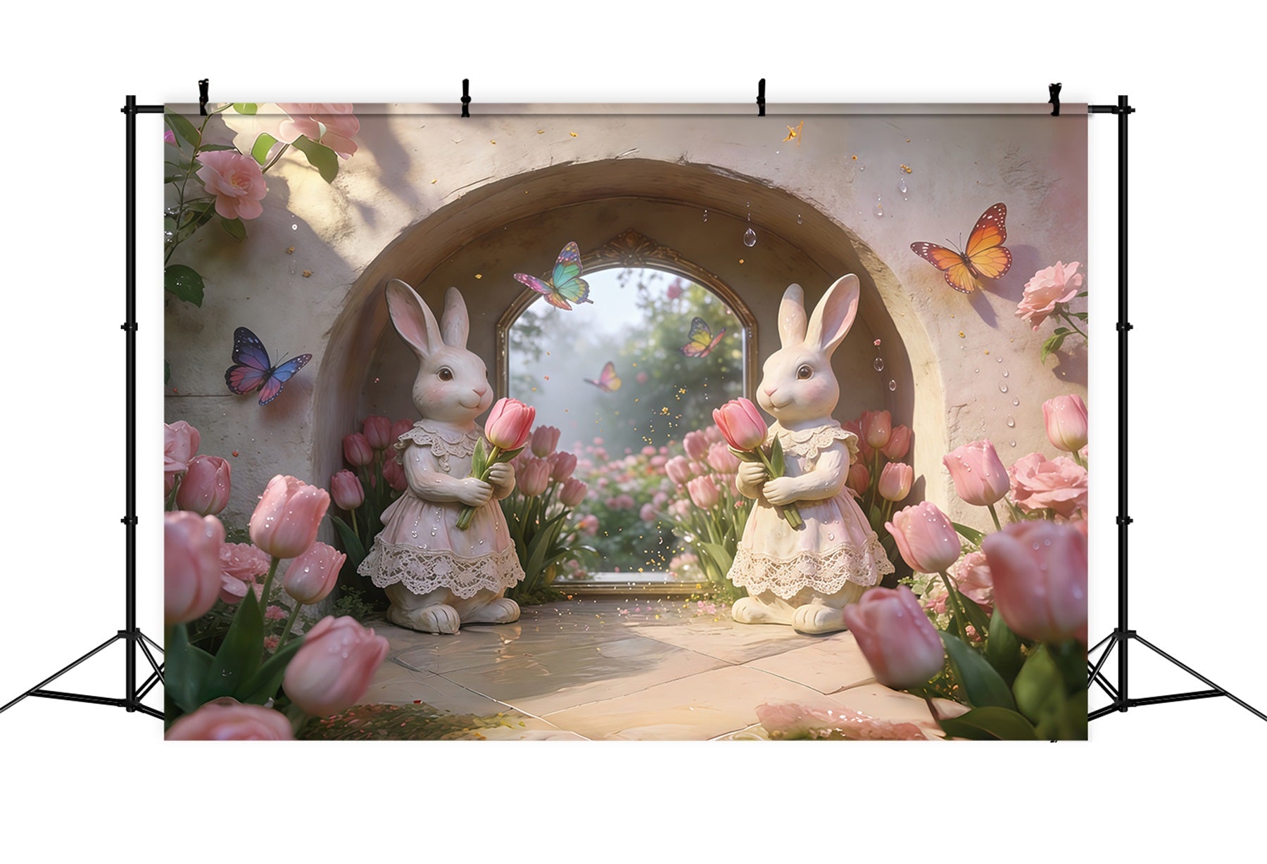 Fond de Pâques Arche Jardin Floral Romantique CSH61-48