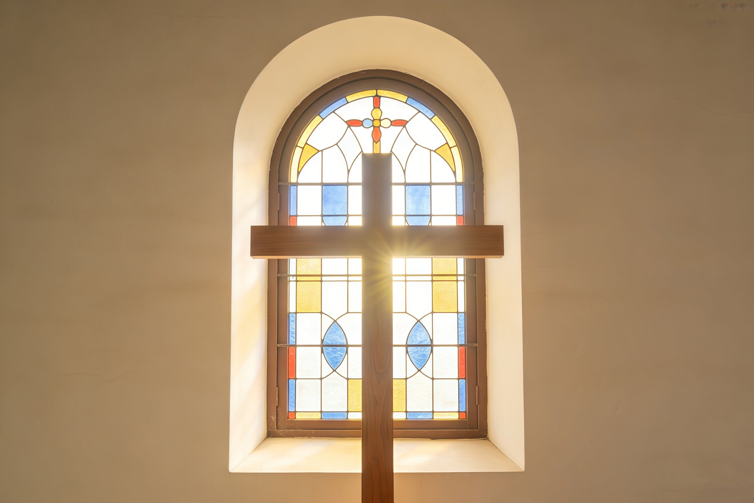Fond de Pâques Vitrail Fenêtre Église CSH61-76