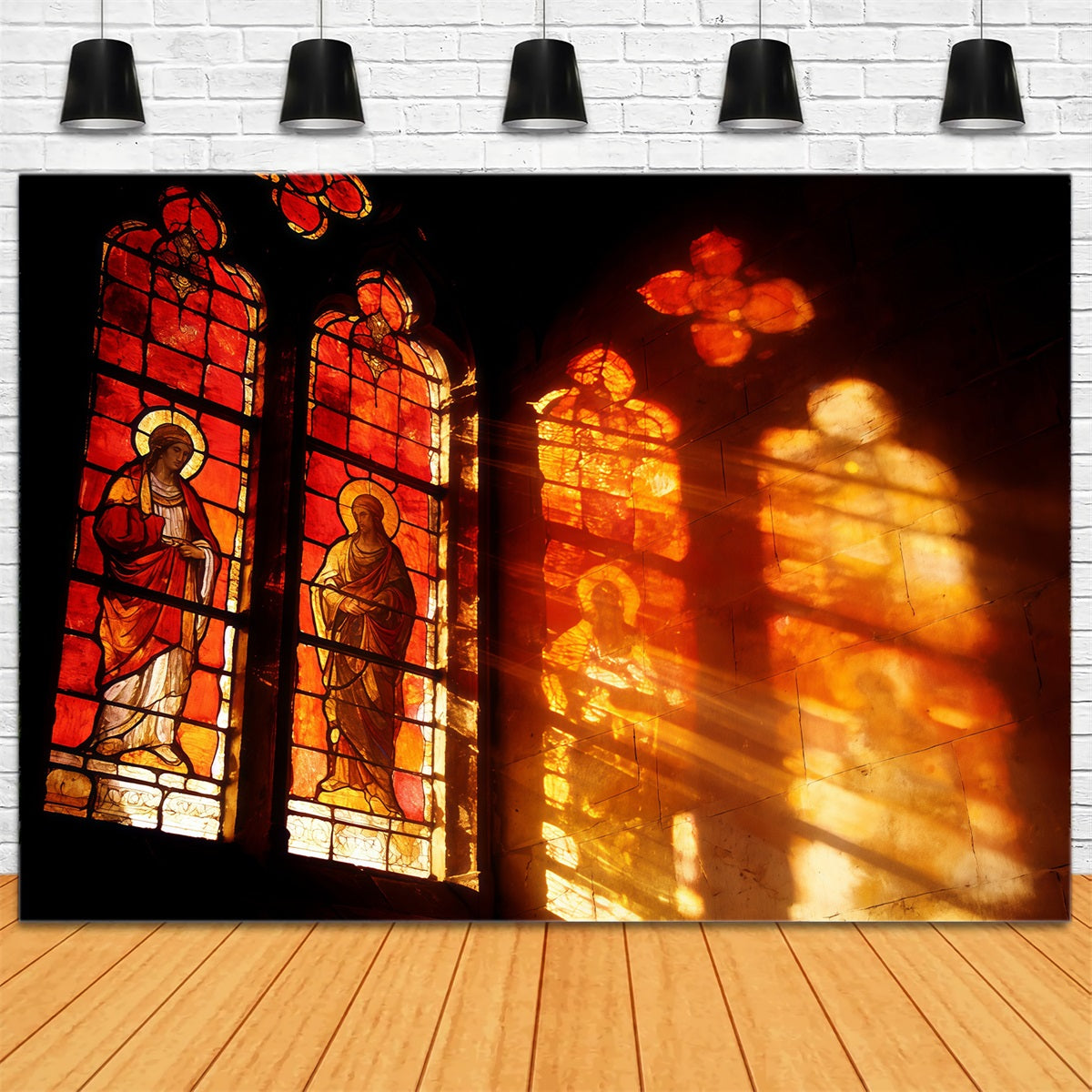 Toile de fond Pâques Coucher De Soleil À Travers Fenêtres CSH61-78