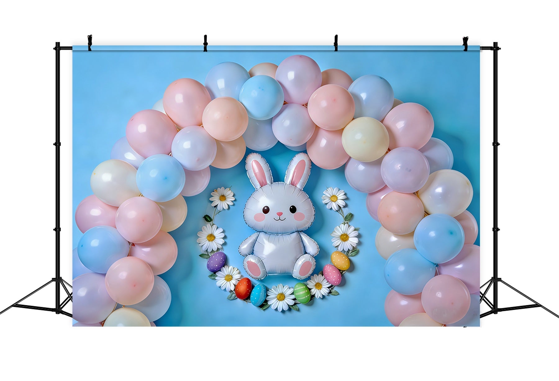 Toile de fond Pâques Arche Ballons Lapin Œufs CSH61-82