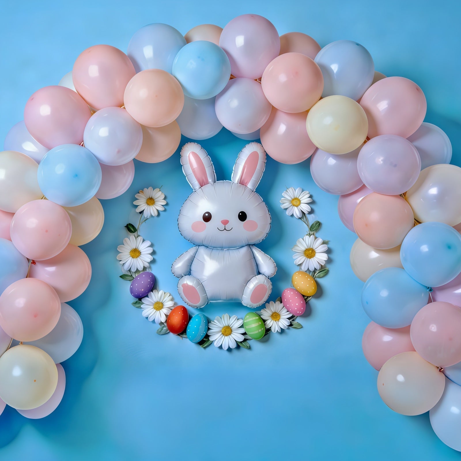 Toile de fond Pâques Arche Ballons Lapin Œufs CSH61-82
