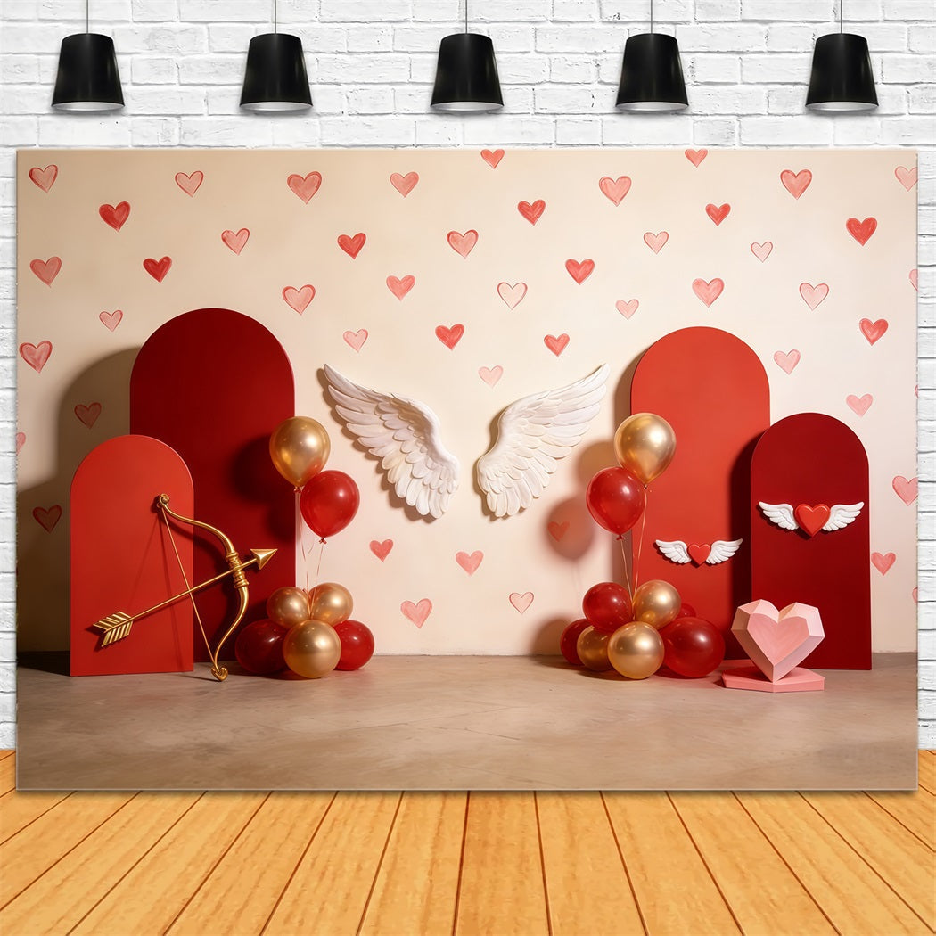 Fond Photo Saint-Valentin Arche Ballons Cœur Ailé CSH61-96
