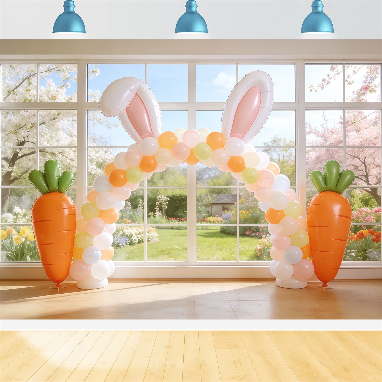 Fond Studio Pâques Arche Ballons Oreilles Lapin CSH62-107