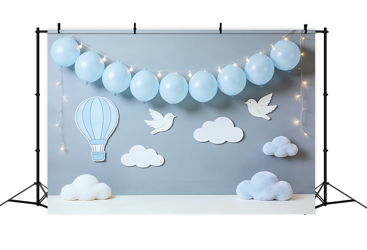Toile de fond Nuages Ballons Bleus Oiseau Nuages CSH62-111