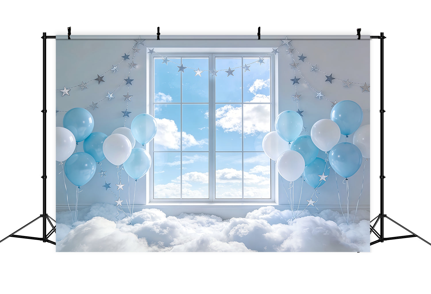Toile de fond Nuages Ballon Étoile Fenêtre Ciel CSH62-115