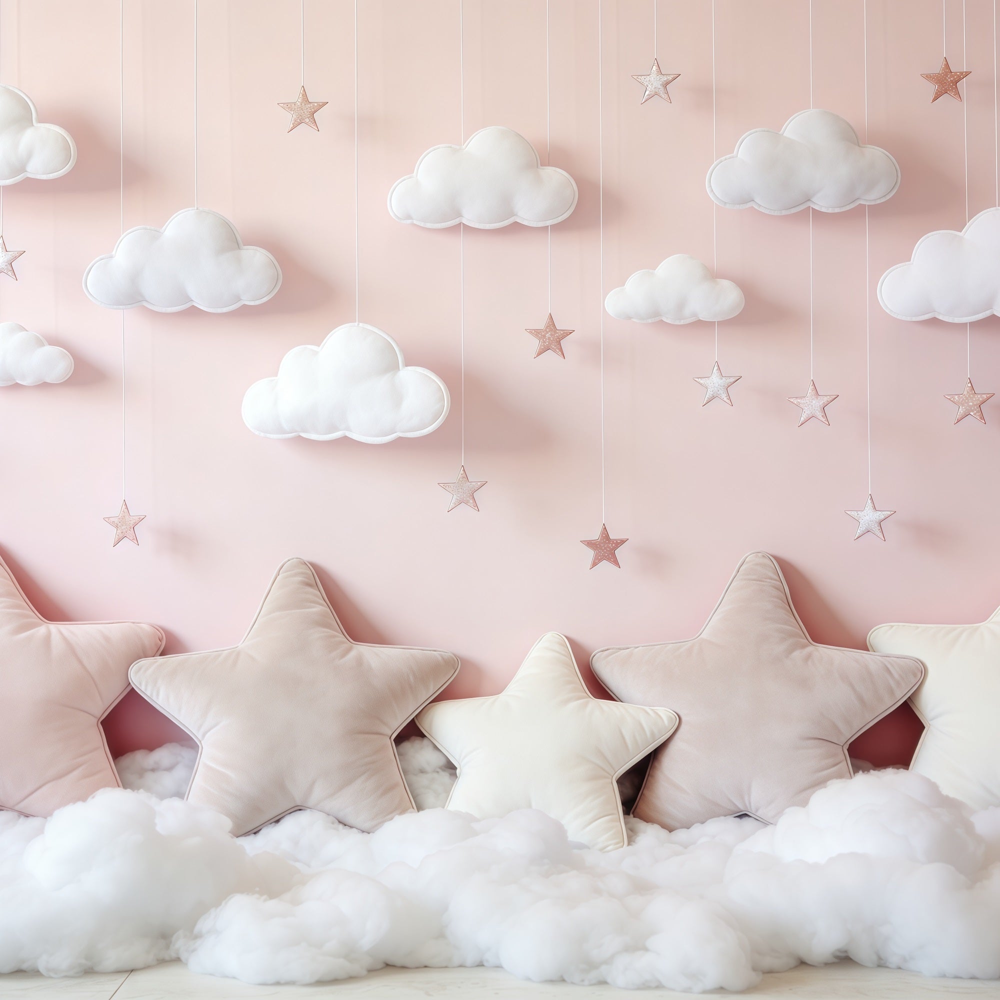 Fond Photo Nuages Étoile Rose Nuages Coussins CSH62-120