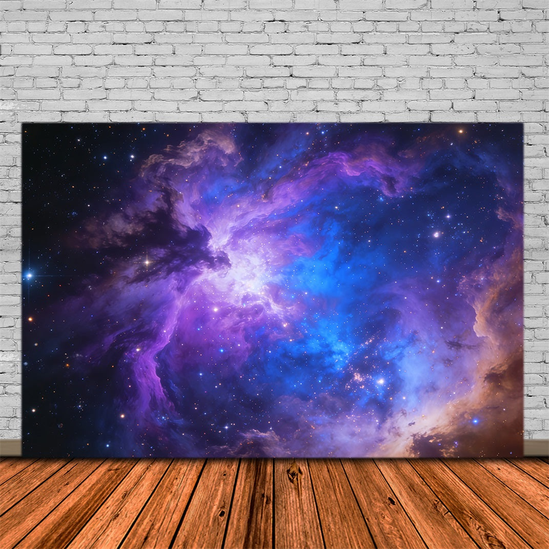 Fond Studio Ciel Nébuleuse Cosmique Violette Bleue CSH62-128