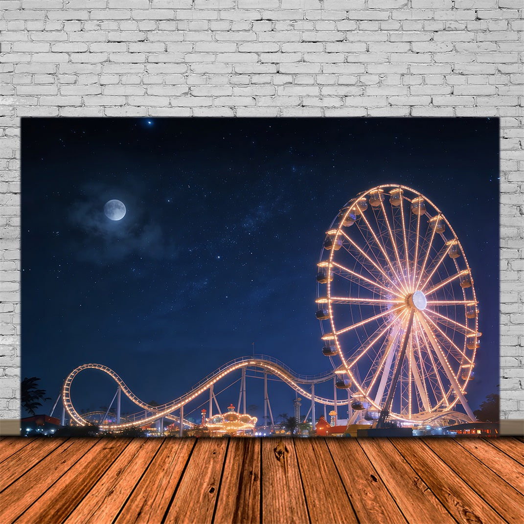 Fond Studio Ciel Grande Roue Lune Parc D’Attractions CSH62-129